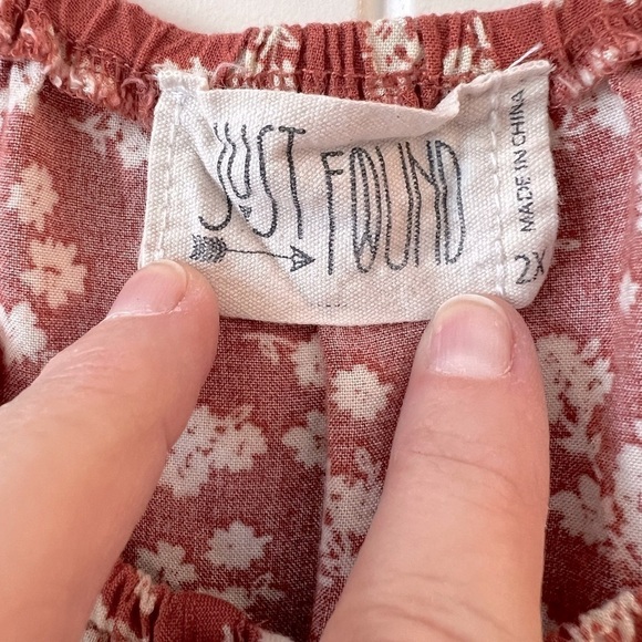 Just Found Floral Rust Dress Size 2X - Picture 6 of 8